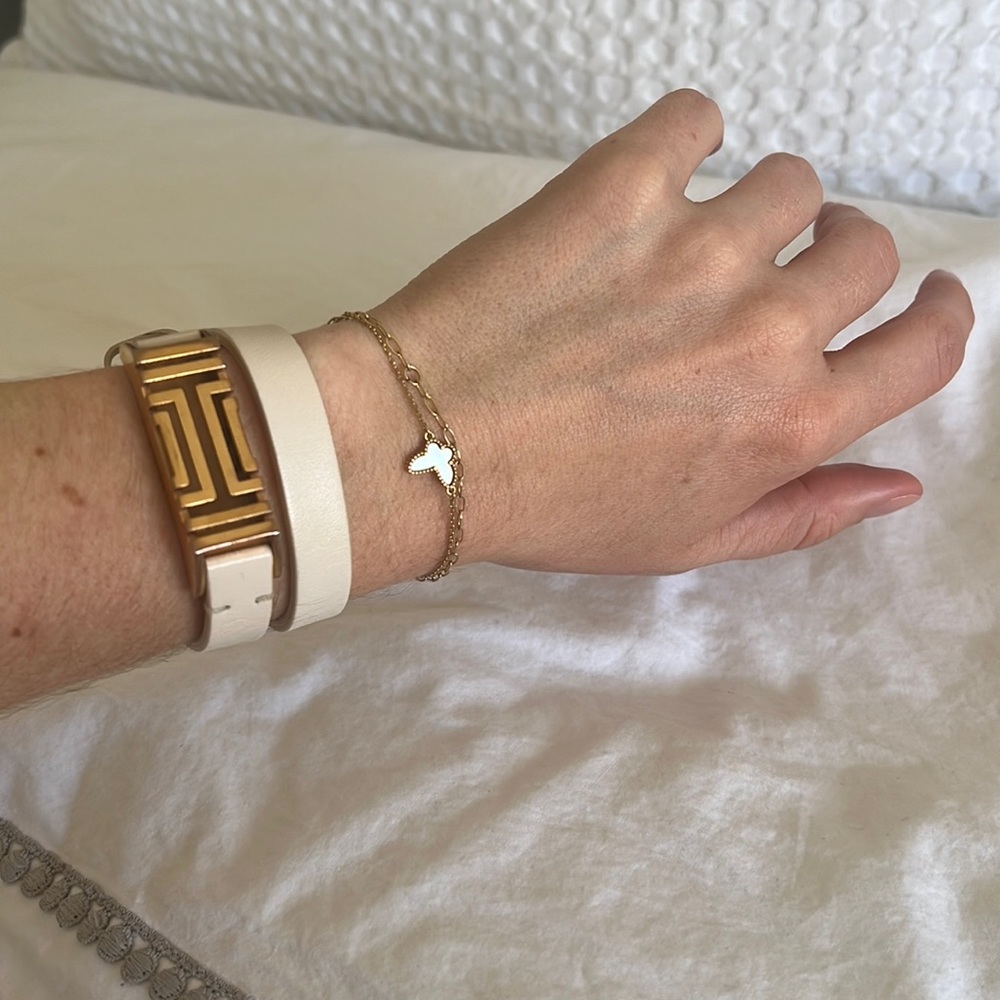 Tory Burch Fitbit Double Wrap Bracelet Blush Rose Gold